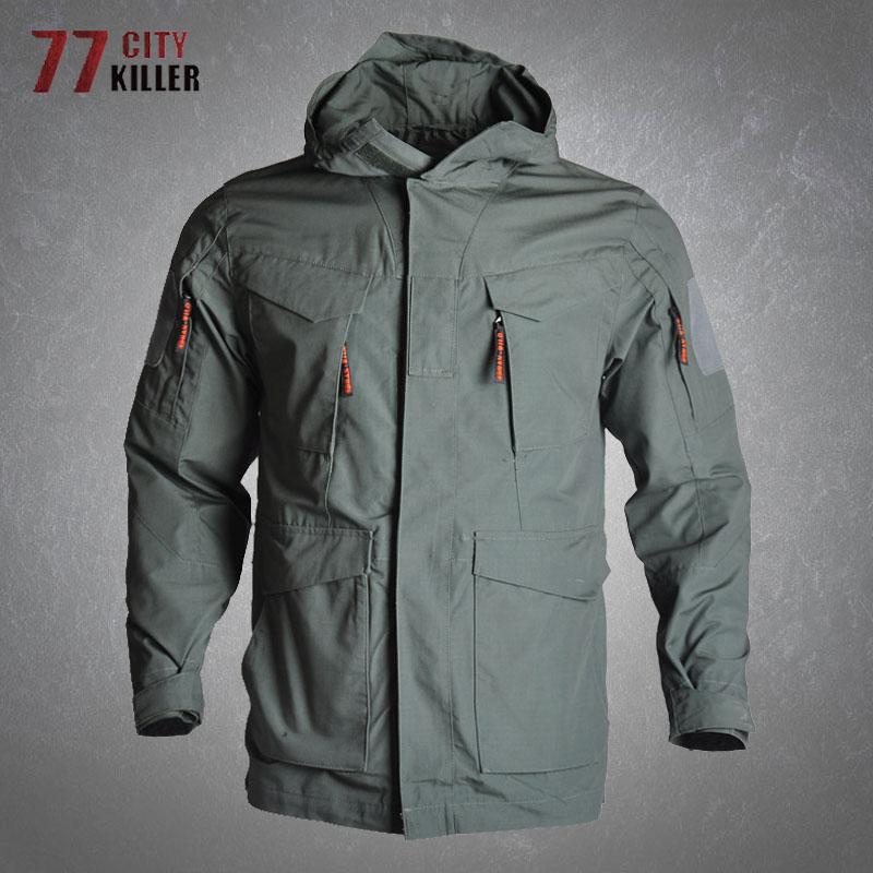 

Men' Trench Coats Tactical Windbreaker Men Windproof Wear-resistant Multiple Pockets Jackets Male Outdoor Commute Combat Military Mens, Olive green