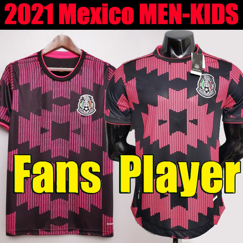 

Mexico soccer jerseys Fans Player version Copa america Camisetas 20 21 CHICHARITO LOZANO DOS SANTOS football shirts Men + Kids sets kitsion top tai, Black;yellow