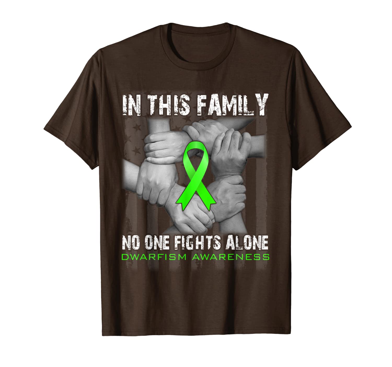 

in this family no one fights alone dwarfism awareness t-shirt, White;black