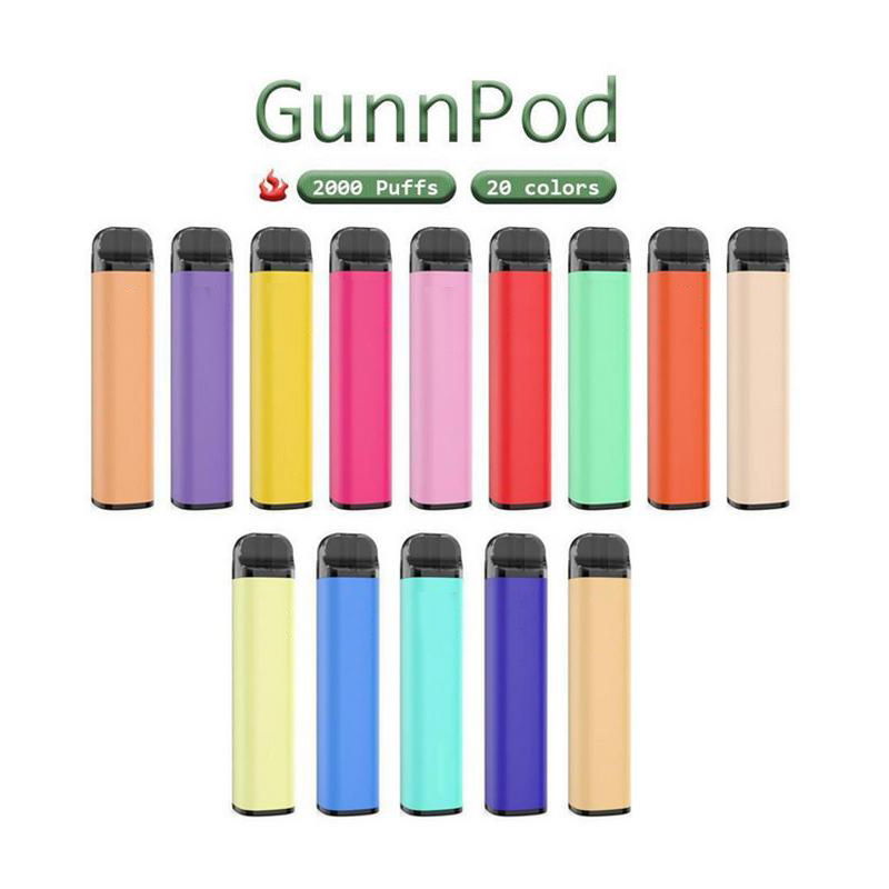 

Gunnpod E cigarettes Disposable vape Pod Device 2000 Puffs 1250mAh Battery 8ml Prefilled Cartridge Vaporizer Pen