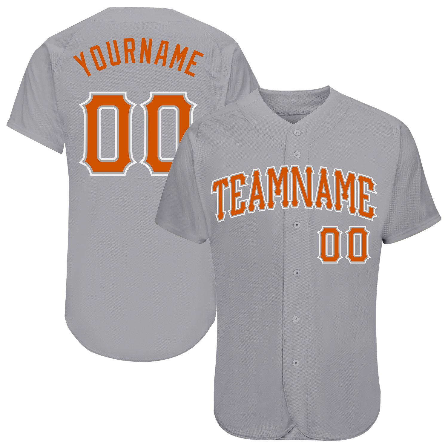 

Custom Gray Texas Orange-White Authentic Baseball Jersey, Women size s-xxl