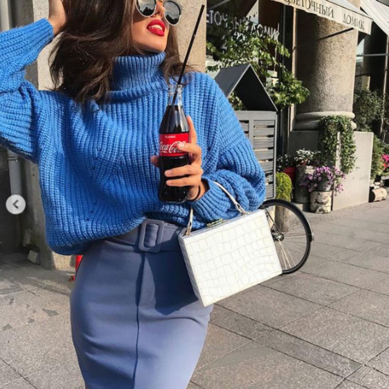 

Women's Sweaters Fashion Turtlenecks Women Winter 2021 Autumn Solid Slim Pullover Female Basic Knitted Lady's Sweater Jumper, White;black