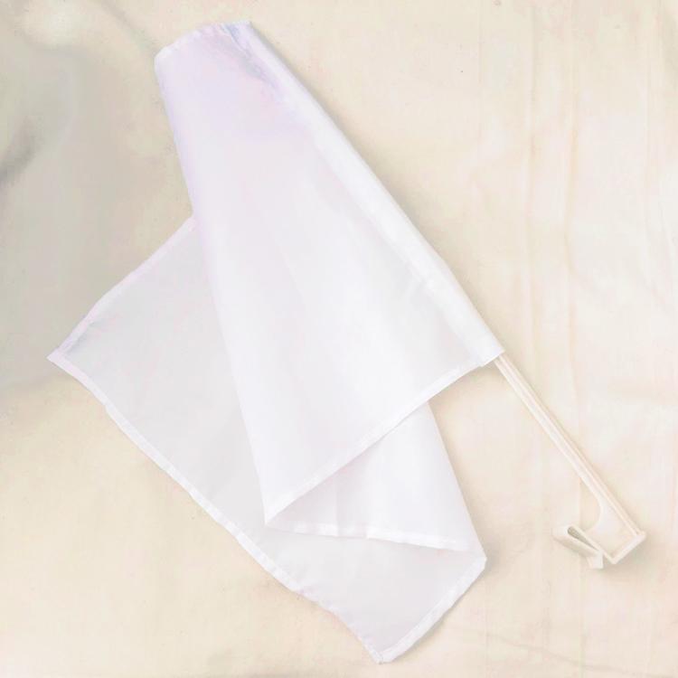 

2021 Pure White Blank car flag 30x45cm Polyester Printing Car Window Decoration Flag With 43CM Plastic pole Free