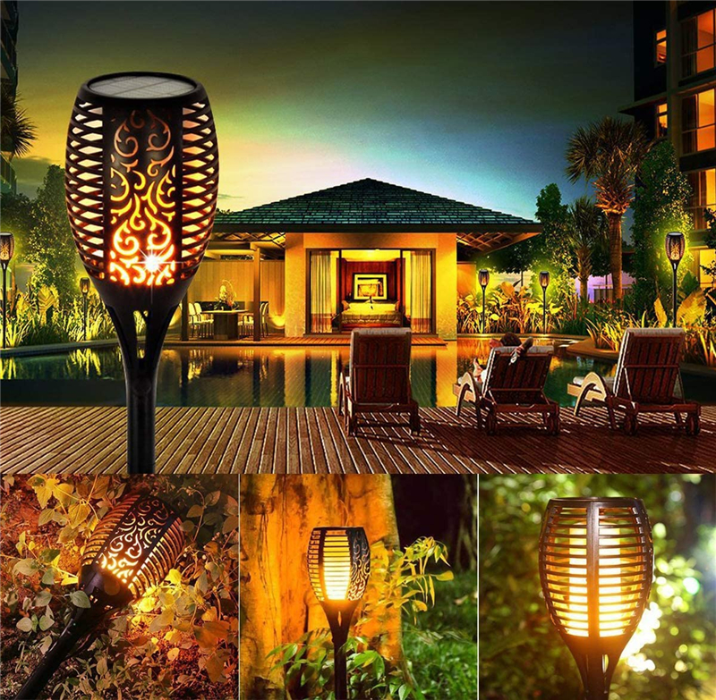 

Streamers Flame Lamp LED Solar Lights Outdoor IP65 Waterproof Garden Light Flickering Flames Torches Lamps for Courtyard Gardens Balcony