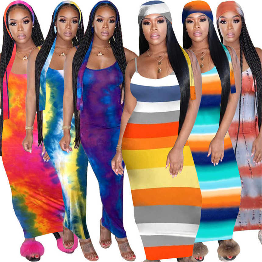 

Women striped dresses spaghetti strap dress fashion beach skirts sleeveless maxi summer clothes skinny plus size S-3XL 3492, Mix color