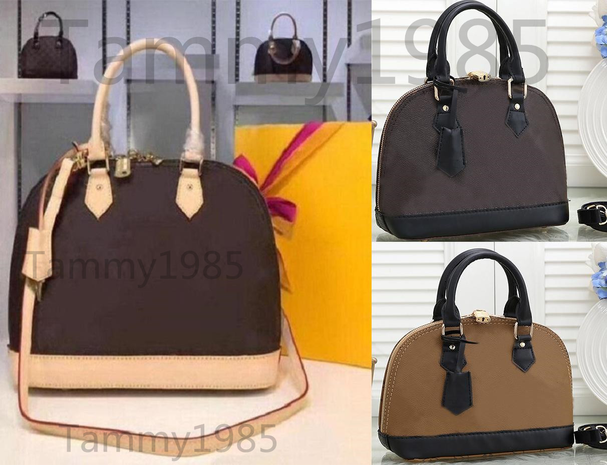

High quality Women Luxurys Designers Shoulder Bags Alma Bb Fashion Lady Chain Messenger Bag Leather Handbags Shell Wallet Purse Ladies Cosme