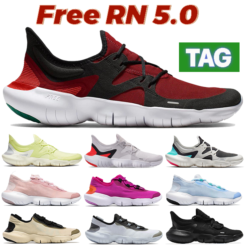 

Fashion sneakers Free RN 5.0 Men Casual Shoes triple black White multi-color Champagne Pink Glaze wolf grey Pale Ivory Shimmer Sail women designer trainers, Bubble wrap packaging