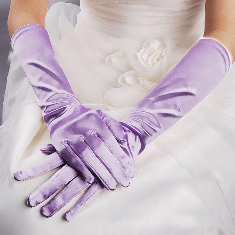 

Fingerless Gloves Women Lady Dancing Performance Long Light Purple Lavender Fashion Evening Party Opera Glove