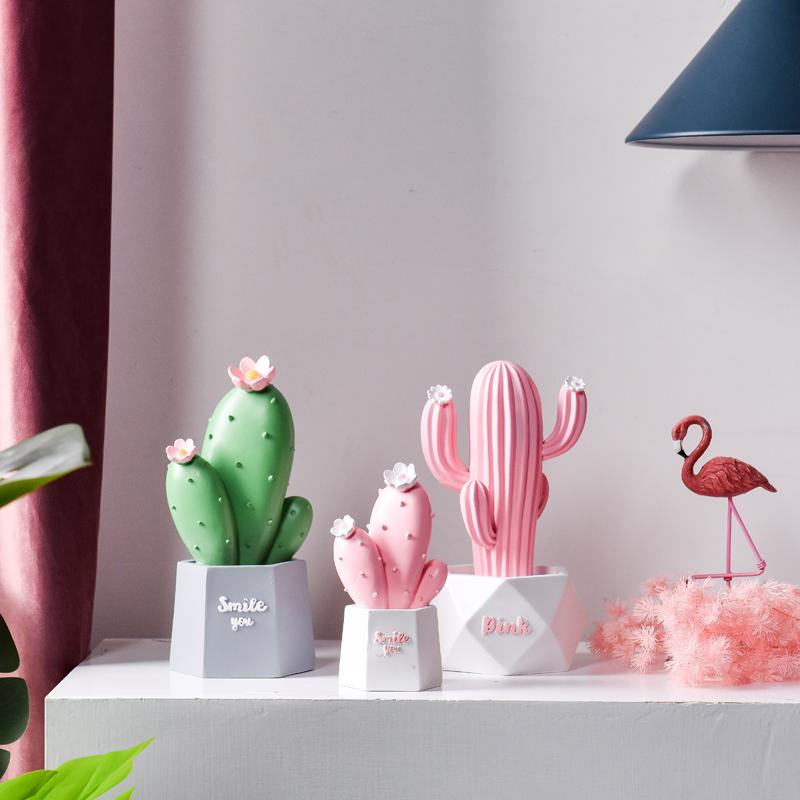 

Decorative Objects & Figurines Nordic Creative Cactus Decoration, Home Living Room Wine Cabinet, TV Office Desktop Decoration