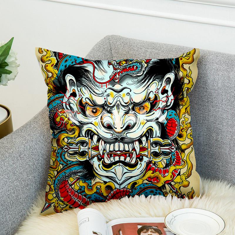 

Pillow Case Samurai Tattoo Art 3D Print Cover Sofa Bed Home Decor Pillowcase Bedroom Cushion For Car Couch-1, Color 4