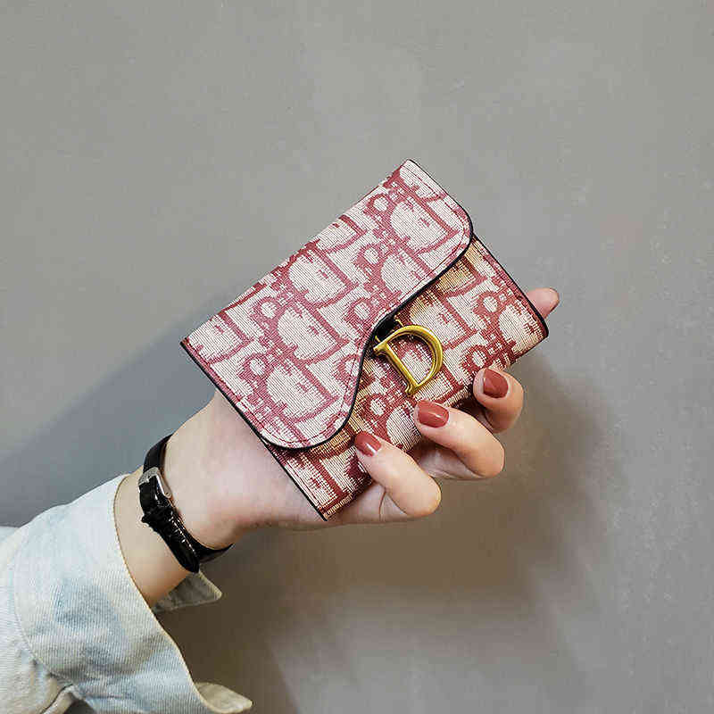 

European And American New Famous Designe D Brand Style Ladies Wallet Card Bag Leather All-match Temperament Women Handbag G1108, Khaki