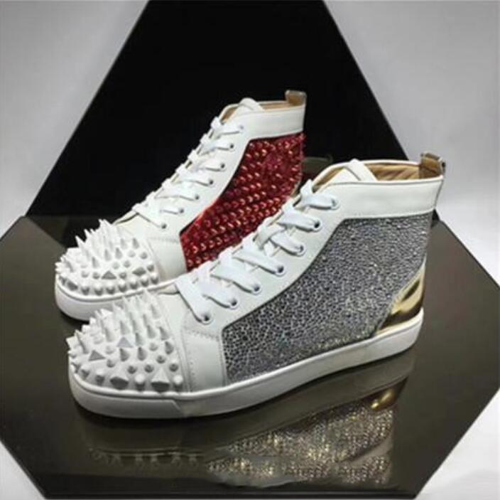 

Autumn And Winter Mens High Top Sneaker Luxury Red Bottom Shoes For Man Women Outdoor Casual Walking Party