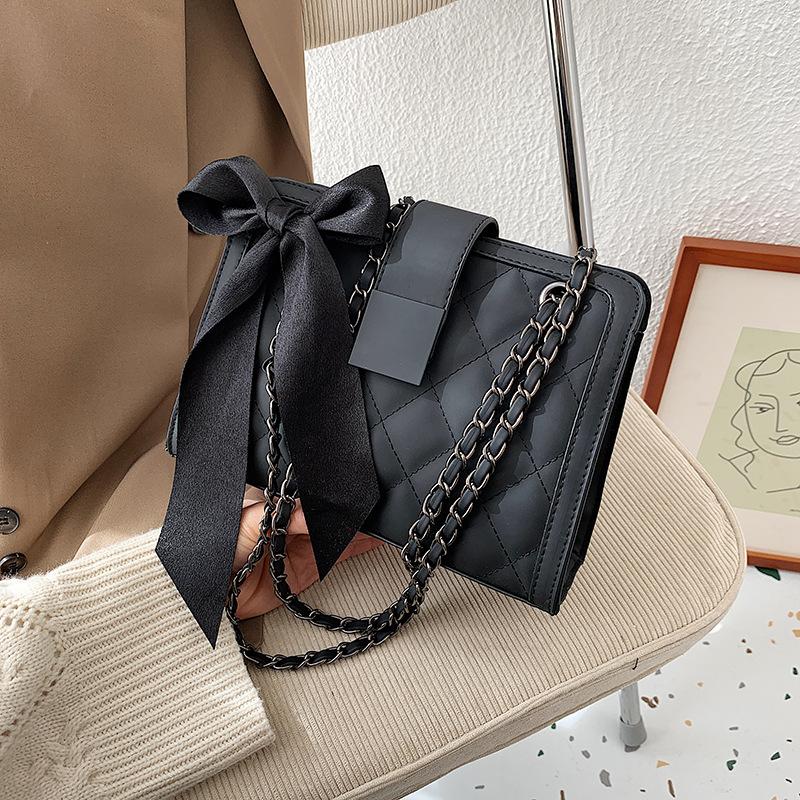 

Luxury Women's Messenger Bag PU Leather Female Sholder Handbags Plaid Designers Crossbody Bags For Women Shoulder, Black