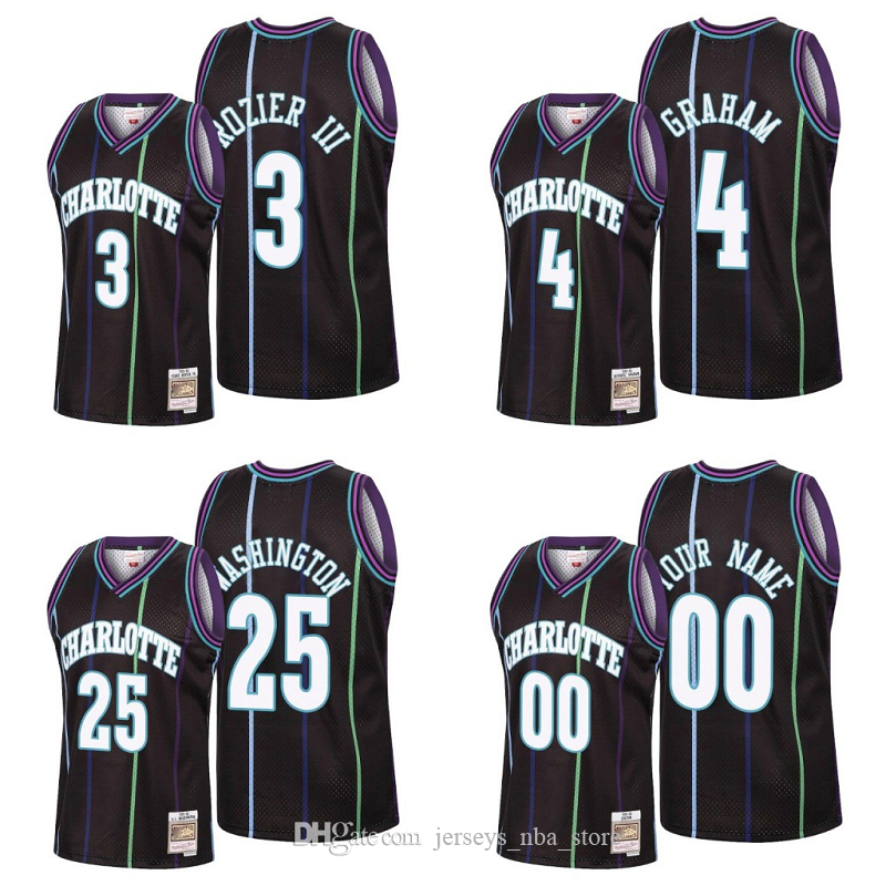 

charlotte hornets men terry rozier iii devonte' graham p.j. washington nba 2020 reload classic custom black jersey, Black;red
