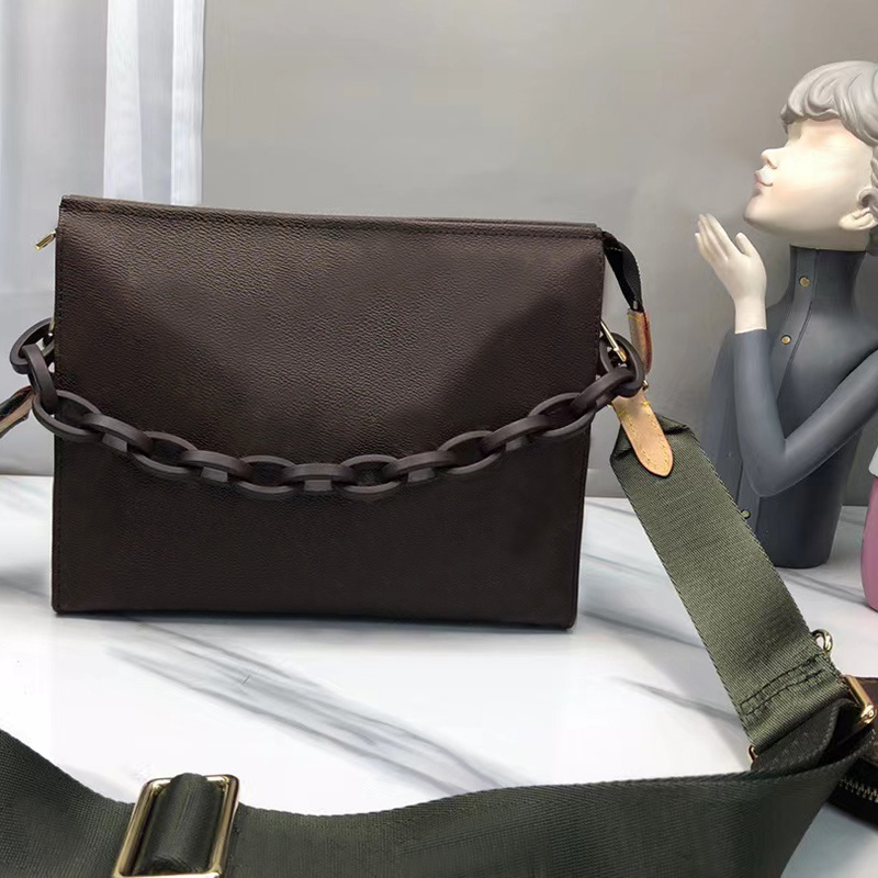 

Classic Genuine leather Toiletry Bags Lady POUCH Mini Pochette Clutch Cosmetic Handbags Women chain Crossbody Shoulder Bag Messenger Evening purse Tote, Brown flower pink
