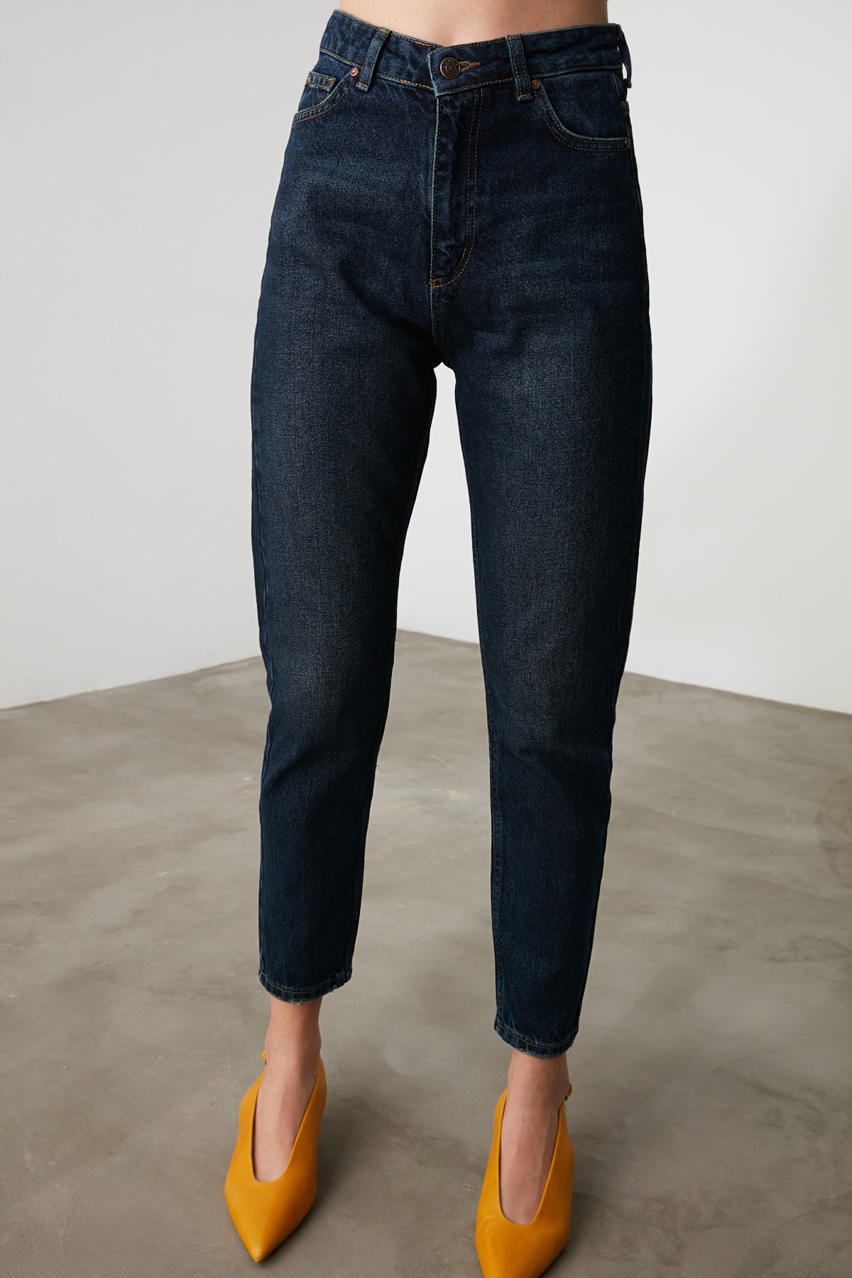 

2011trendyol high bel mom jeans twoaw21je0508, Blue