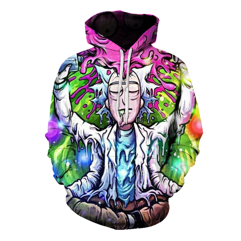 

Trendy Men's 3D Printing Hoodie Visual Impact Party Top Punk Gothic Round Neck High Quality American Sweater Hoodie, Black
