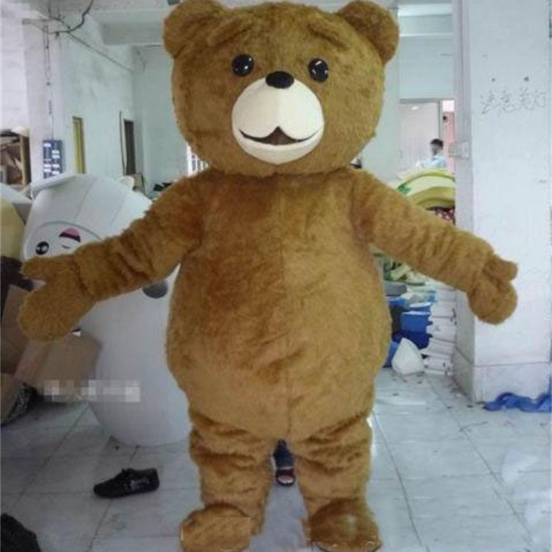 

2018 High quality hot Teddy Bear Mascot Costume Cartoon Fancy Dress fast shipping Adult Size, Red;yellow