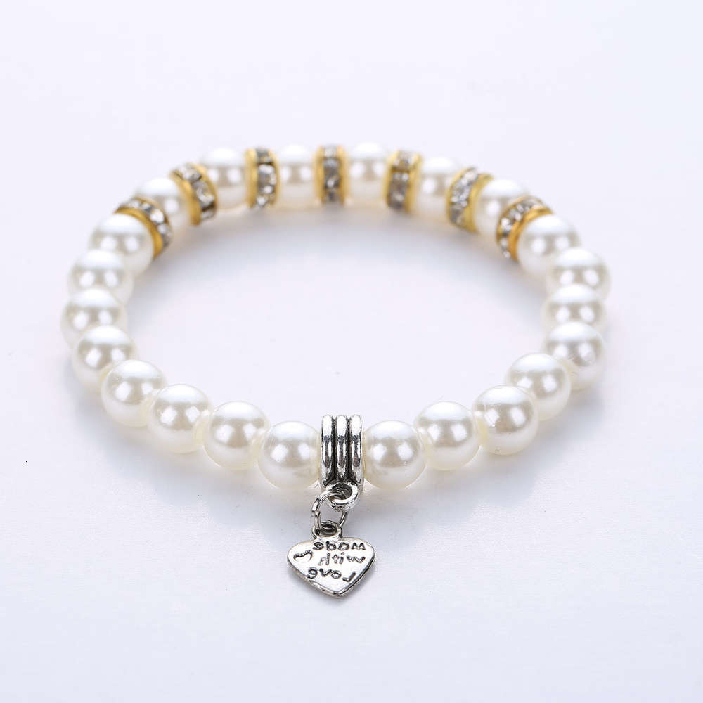 

Hand catenary Imitation pearl spacer pendant bracelet fashion men and women's Bracelet Fashion single string, Black