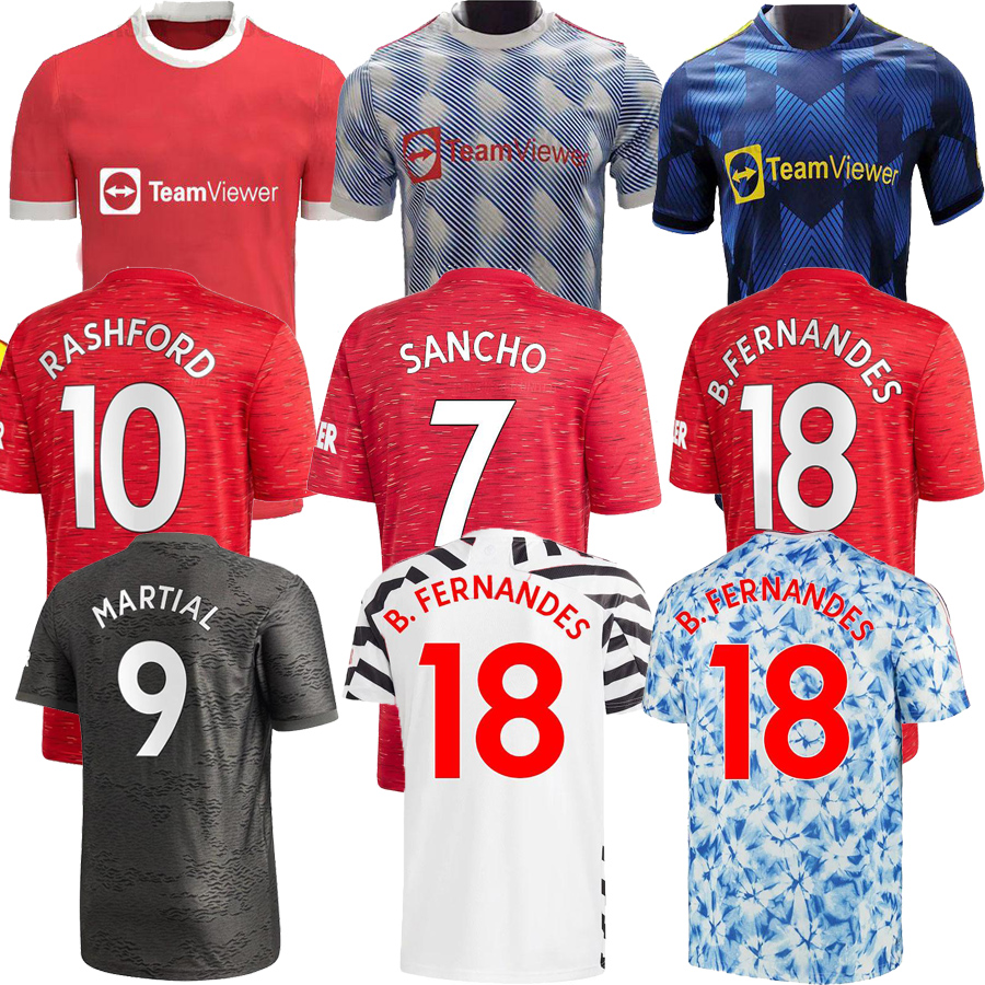 

21/22 Manchester 2021 2022 soccer jerseys UNITED CAVANI UTD VAN DE BEEK B. FERNANDES RASHFORD football shirt man + kids kit HUMANRACE fourth, Black;yellow