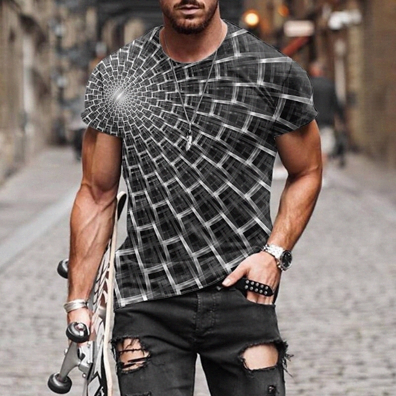 Men's Tee T shirt 3D Print Graphic Round Neck Casual Daily 3D Print Short Sleeve Tops Fashion Designer Cool Comfortable Black k7iY#