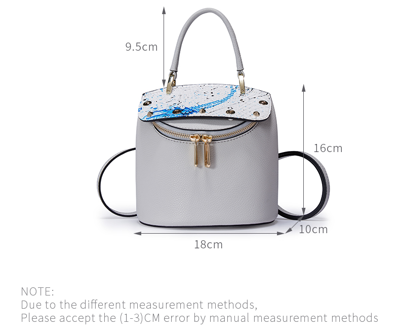 

New Arrivals Cowhide Leather Fashion Women Mini Shoulder Bag Leather Female Cute Handbags Crossbody Bag, Dark grey