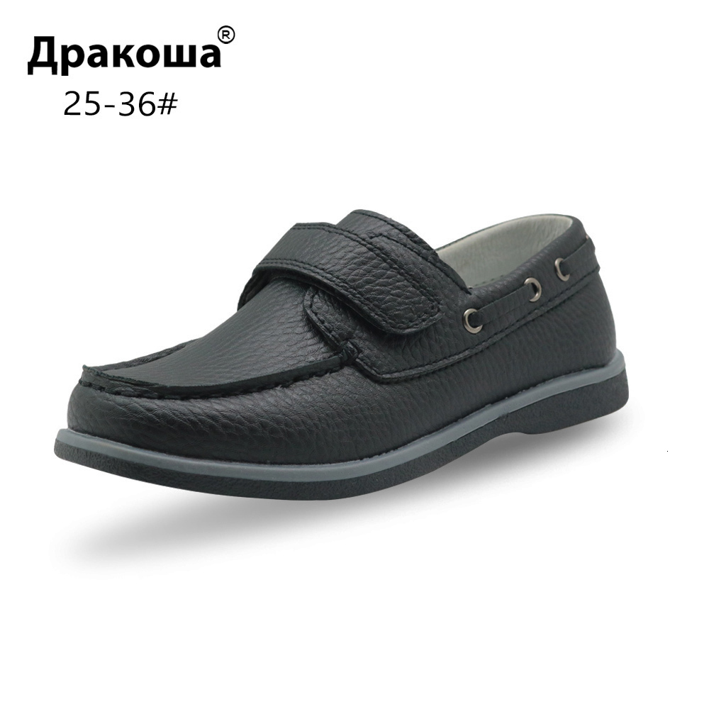 

Sneakers Apakowa Boy's Classic Casual PU Leather Loafers Moccasins Solid Anti-slip Kids Children's Shoes for Toddler Boys EUR 25-36 1006, Black
