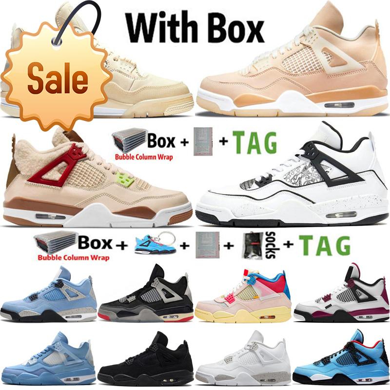 

2022 With Box Jumpman 4 Og 4s Shimmer Diy Mens Basketball Shoes Wild Things University Blue Desert Moss Taupe Haze White Oreo Sail Men Women