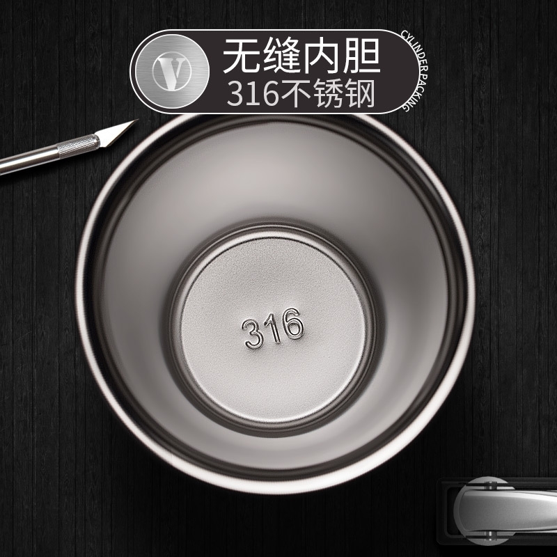 

British coffee 316 stainless steel seamless inner thermos men's and women's portable car water cup