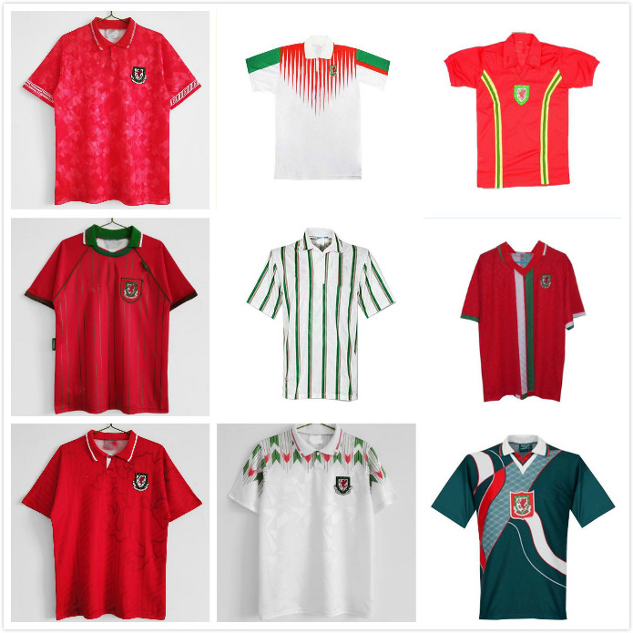 

1995 1996 1994 Wales Retro soccer jerseys 94 95 96 Giggs Hughes Saunders Rush Boden Speed vintage classic kits uniforms football shirts, Black;yellow