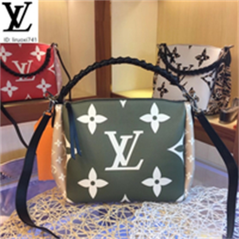Marque de marque de luxe H6RB M53913 Sac à bandoulière en cuir perforé vert Femmes Sacs à main Sacs emblématiques Sacs supérieurs Poignées Sacs à