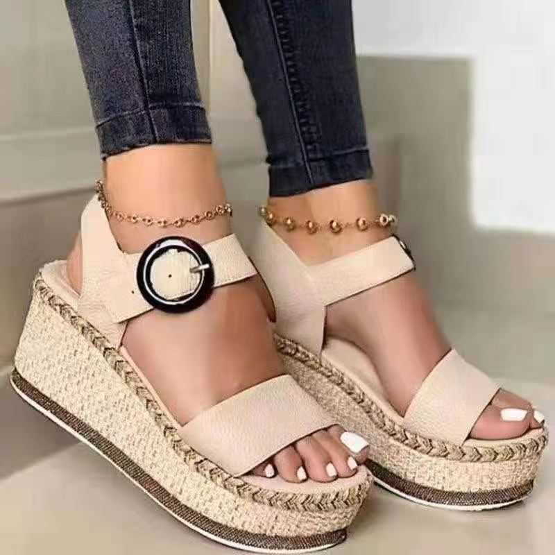 

Sommer Platform Sandals Fashion Women Strap Gladiator Sandal Wedges Shoes Casual Woman Peep Toe Wedge sandals zapatillas mujer Y0714, Black