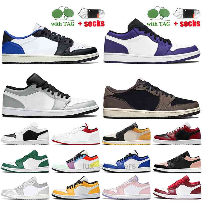 

s Fragment 1 Low Basketball Shoes Womens Mens 1s Jumpman Sneakers Light Smoke Grey Court Purple Trainers Big Size 12 University, D46 count purple 36-46