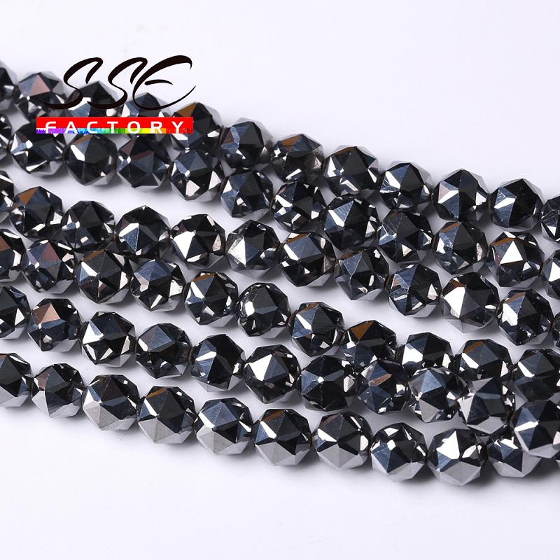 

Other Faceted Terahertz Round Health Energy Loose Stone Beads For Jewelry Making DIY Bracelet Necklace Accessories 6 8 10mm 15" Strand