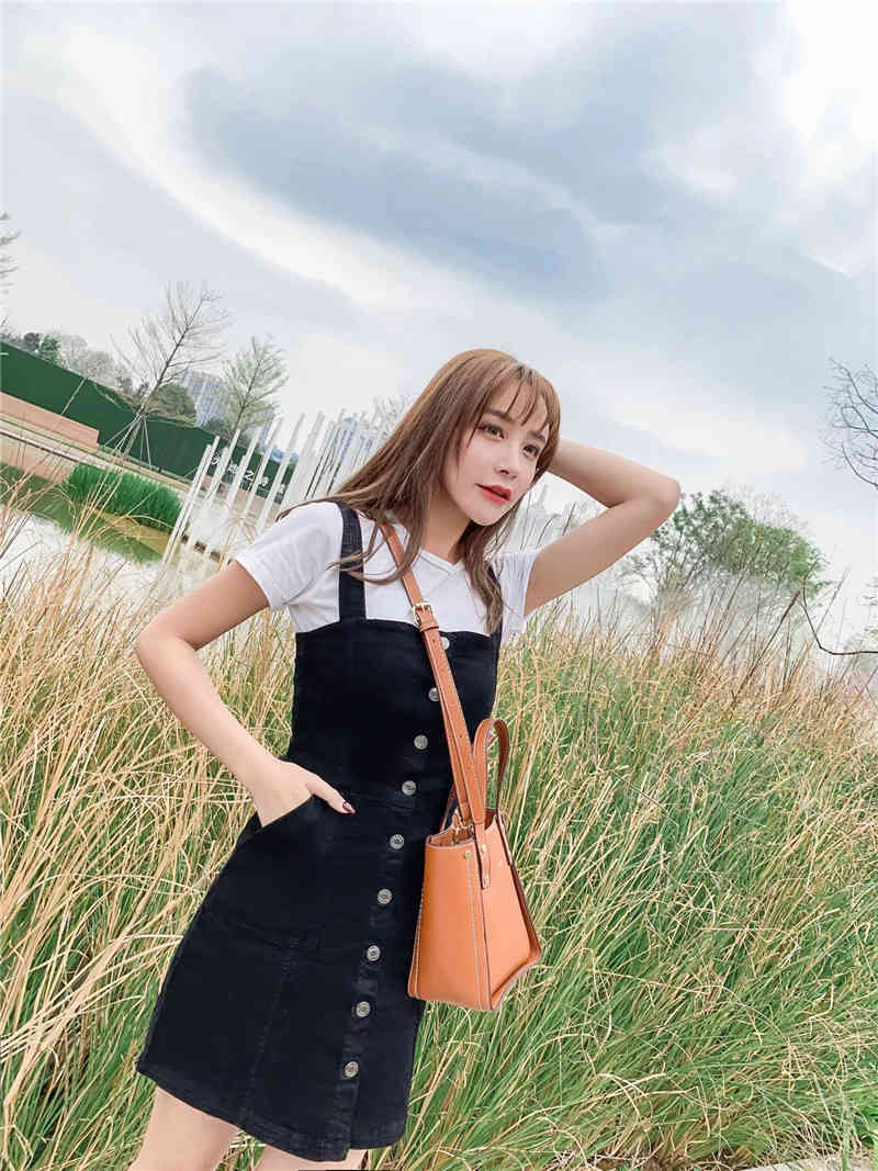 

Sexy Denim Bodycon Dress Summer Camisole Patchwork Mini Slim Dresses Clothes Women Solid Color Button Clothing, Black;gray