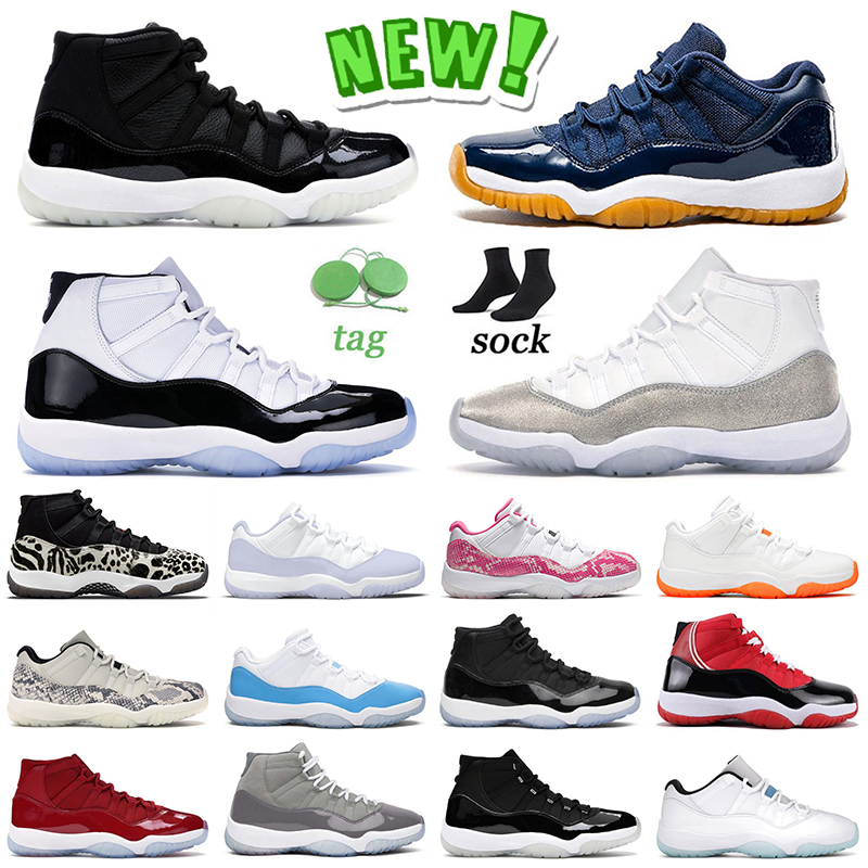 

High Quality Jumpman 11 11s Basketball Shoes OG Sneakers Navy Gum Concord Metallic Silver Animal Instinct Low University Blue Space Jam Cool Grey Mens Women Size 36-47, A63 cool grey 2021 40-47