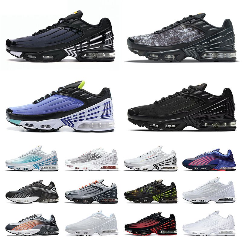 

New Arrival TN 3 Tuned III Plus 2 Mens Womens Running Shoes Designer Big Size Us 12 Obsidian Wolf Grey Graphic Prints Green Black White Sports Sneakers Trainers Eur 36-46, A37 blue spider 39-45