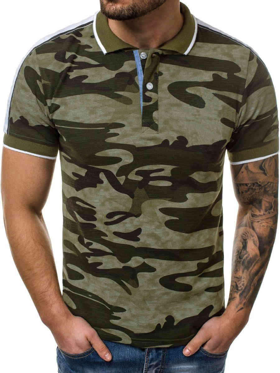

mens shirt lapel 3d digital print camouflage round collar short sleeve large size casual, White;black