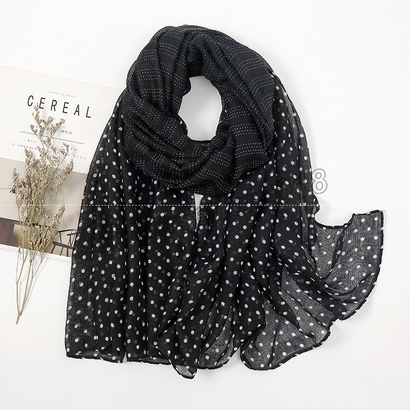 

Dot Print Cotton Scarf Women Shawl Wraps Large Size Scarf Hijab Ladies Fashion Wrap Cape Female Stoles Luxury Sjaal Bandana