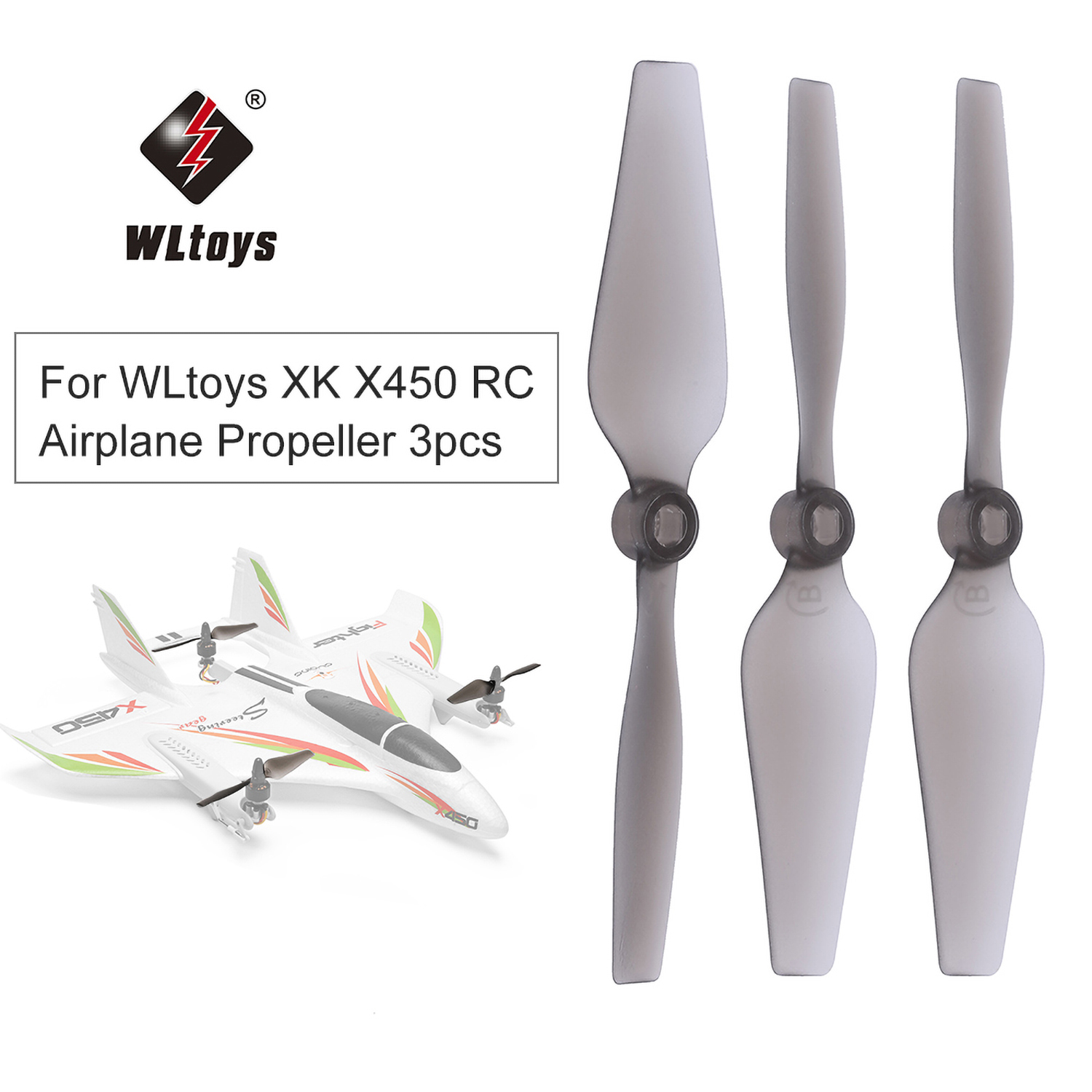 

Parkten 3pcs RC Propeller XK X450 RC Airplane Aircraft Helicopter Fixed Wing Propeller RC Parts Accessories, Default color
