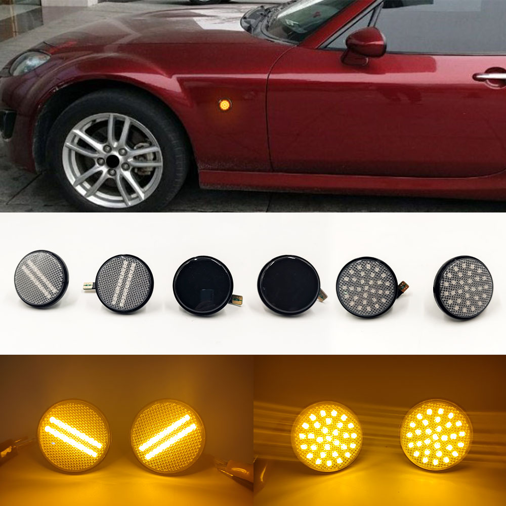 

2PCS For Mazda MX5 MX-5 MK1 MK2 MK3 Turn Signal LED Side Marker Light Repeater Lamp 1989 1999 2000 - 2013 2014 2015