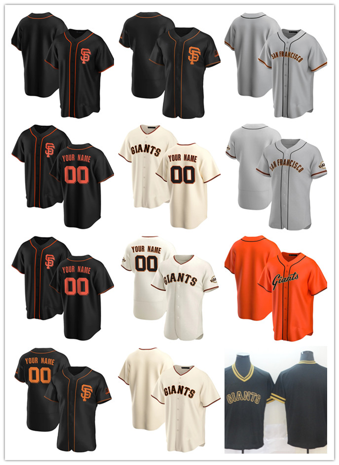 

Custom Jersey Mens women Youth San Francisco Giants your name any name number Authentic Baseball Jerseys white orange black, Blue;black