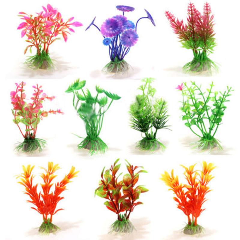 

Decorations 10pcs 10cm Aquatic Fish Tank Landscape Aquarium Decor Green/purple Artificial Plastic Water Grass Plant Ornament Simulation