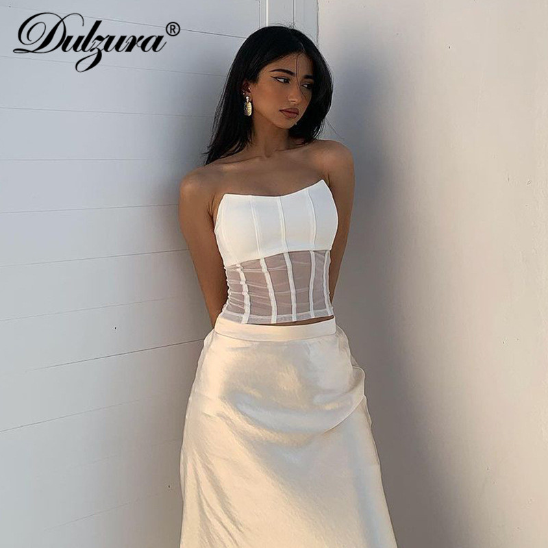 

mesh patchwork women corset tube tanks stripe bustier crops streetwear party elegant 2021 autumn winter clubhigh quality, Black;gray