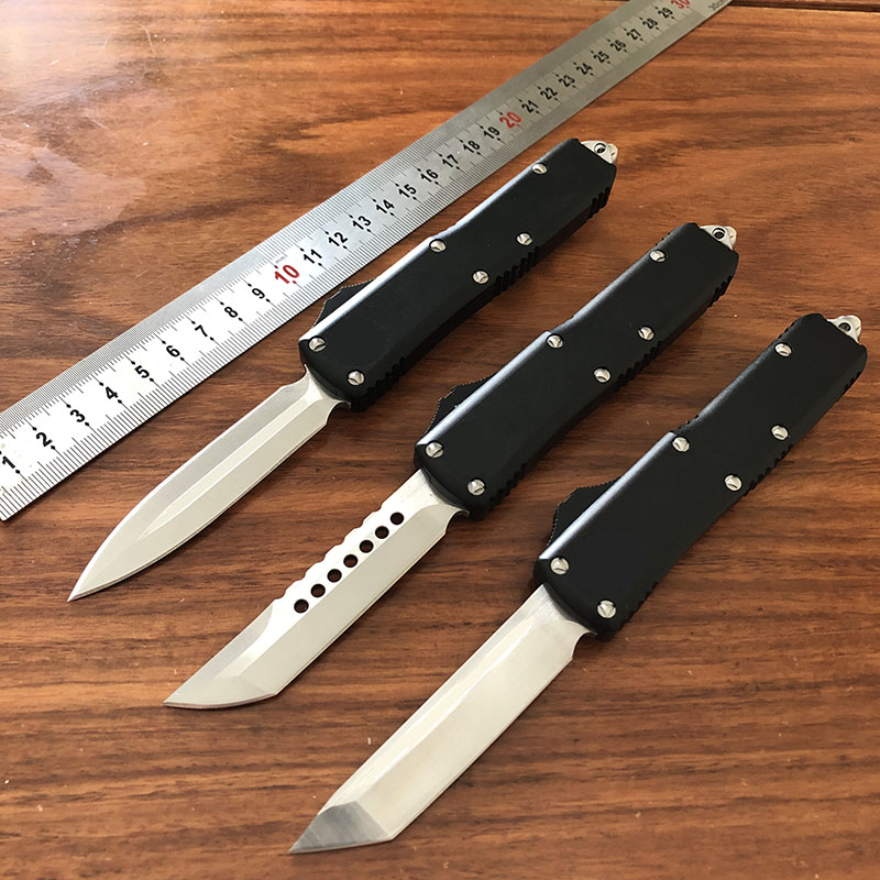 

US EU UK Italian Style UT85 Double Action Automatic Knife D2 Blade EDC Tool Fast Open Outdoor Self Defense Hunting Combat Dragon Hound Auto Knives UT88 UT121 BM 3310 C07