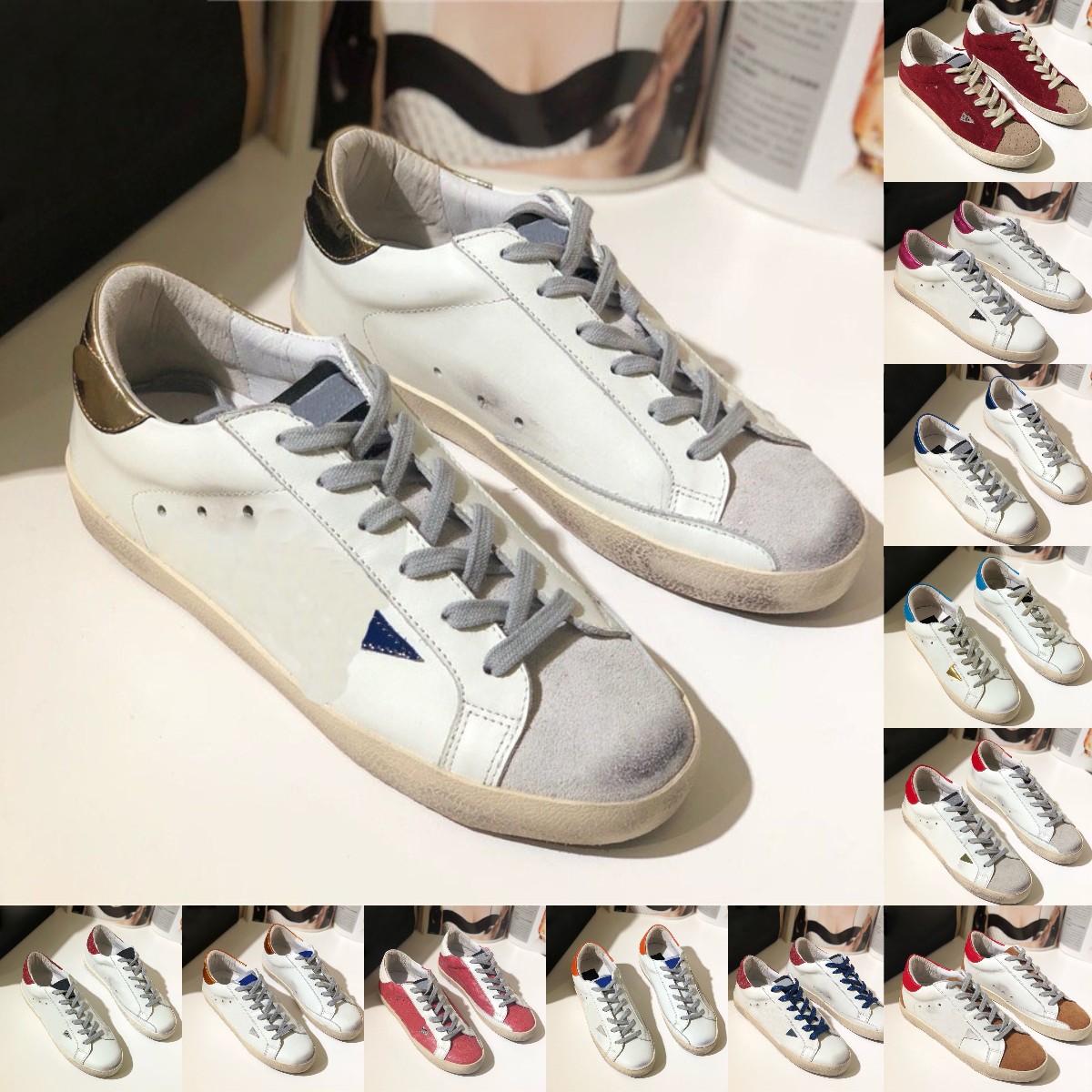 

Designer Golden Goose Casual Shoes Mens Women Luxury Brand Five-pointed Star Pattern Double Small Dirty Lace Up Vintage Trainers Do-Old Bottom Sneakers With Box, 25
