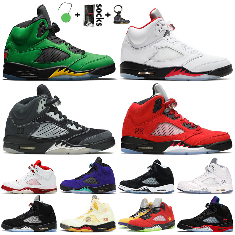 

Jumpman 5 Mens Basketball Shoes 5s Oregon Ducks Fire Red Anthracite Raging Bull 2021 Alternate Grape What The Sports Trainers Sneakers White Cement, A8 metallic silver 40-47