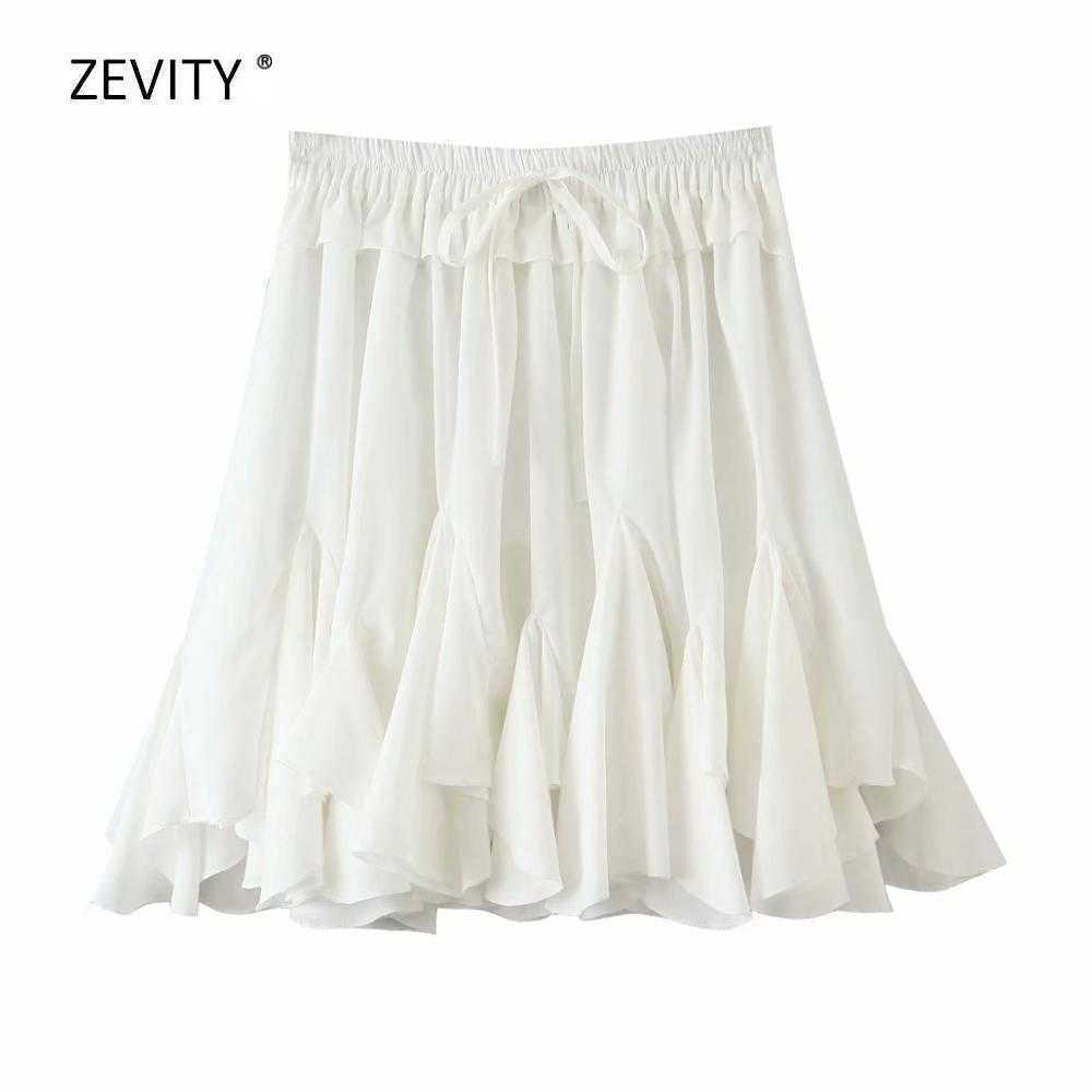 

Women fashion solid ruffles pleated mini skirt faldas mujer chic ladies elastic waist agaric lace vestido skirts QUN628 210603, As pic qun628xiaodes