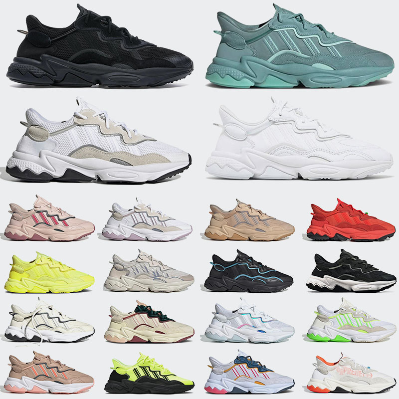 

Men Women Ozweego Running Shoes All Black White Green Red Pink Grey Steel Frozen Yellow Trace Cargo Sports Sneakers Mens Womens Trainers Size 36-45, A16 36-39