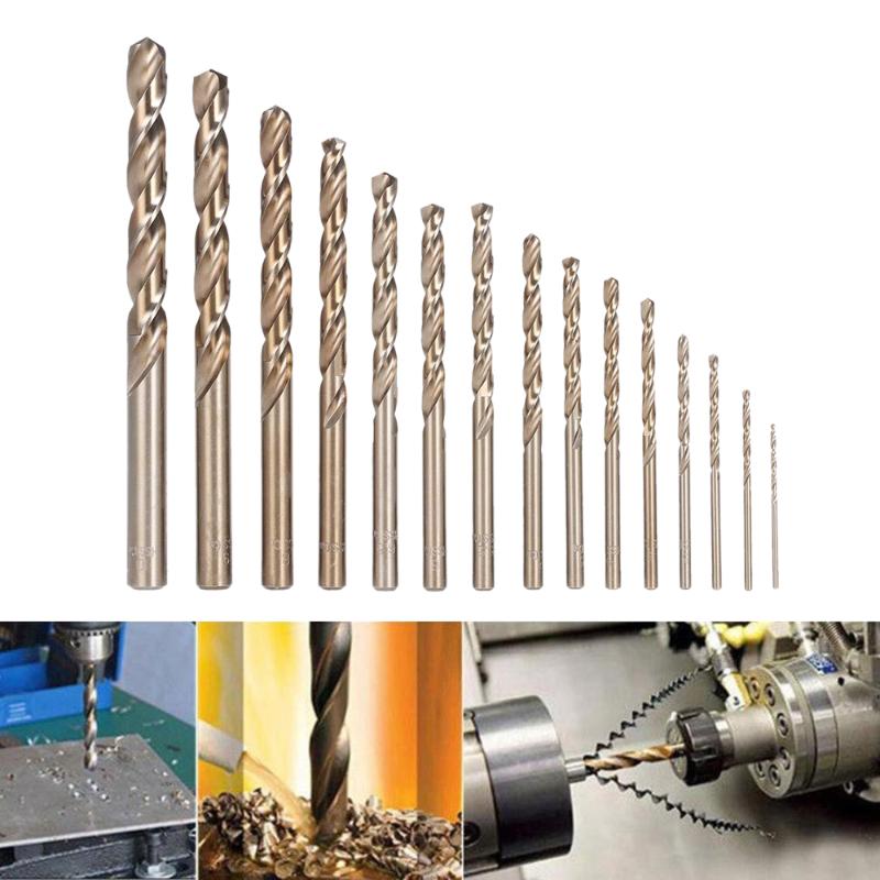 

Professional Drill Bits 15pcs Set 1.5MM-10MM Cobalt High Speed Steel Twist Hole The Whole Ground Metal Reamer Tools M35 Stainless Tool